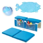4 pcs baby bathing products bath rinser bathtub anti-slip mat bath kneeler and elbow rest pad set
