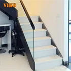 VIKO Marble Steel Staircase Design With Anti-Slip Step