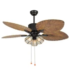 Veinto Vento Powerful Large Beautiful Tropical Bigpalm Ceiling Fan Palm Blade And Lamp For Vietnam Restaurant