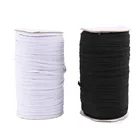 Custom 6mm 8mm 12mm white black flat thin skinny elastic tape ear loop elastic band