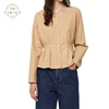 Button-up Blouse For Women With Pintucked Design
