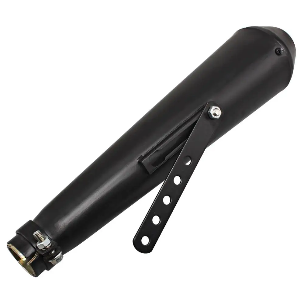 Motorcycle Cafe Racer Exhaust Pipe with Sliding Bracket Matte Black Chrome Universal 35mm 39mm 43mm