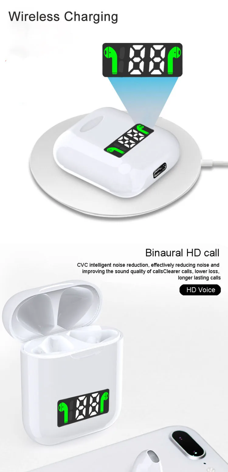 TWS Wireless Headphones i99 W1 Chip Touch control Wireless charging Earphones with Power Display Popup Bluetooth Headset - ANKUX.COM