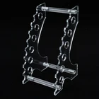 Factory Custom Arched Shape PMMA Plexiglass Pen Display Stand Curved Acrylic Pencil Holder with 6 holes