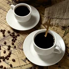Cheap Coffee Tea Cup And Saucer New Bone China Porcelain In Golden Lines Dinner Set