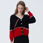 New Fashion Autumn cardigan sweater wool pullover jumper V-neck long sleeve button red cardigan