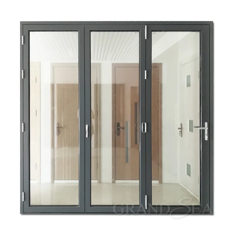 European CE double glazing aluminum bi folding doors price