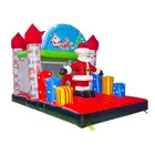 New custom inflatable christmas jumping castle christmas santa house inflatable
