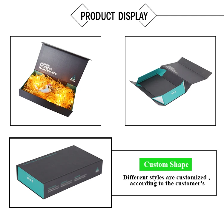 recycled custom printed book style cosmetic paper gift box