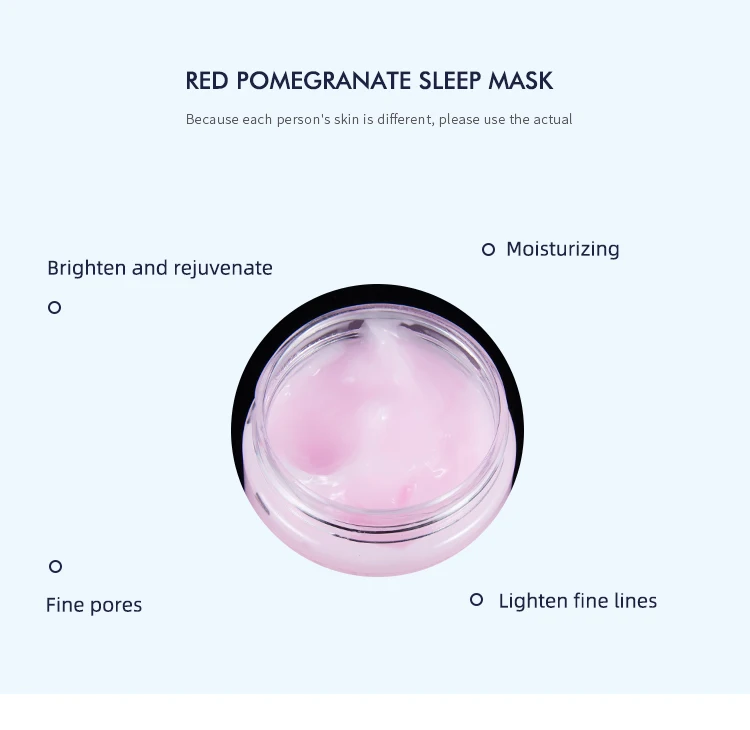 labels moisturizing red pomegranate sleep facial mask skin care