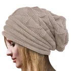 Promotional Luxury Winter warm striped personality casual knit hat for women for women