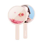 Custom Printed Hand Held Mirror Glitter Liquid Round Shaped Acrylic Vanity Mirror
