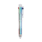Wholesale creative 8-color transparent plastic ballpoint pen custom logo for office and school use