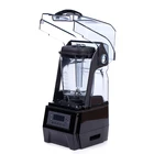 Super Quite Heavy Duty Sound Proof Cover 1500W Power Commercial Blender With Stainless Blades