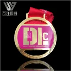 Custom Logo Medaille Souvenir Sport Race Event Soft Enamel Round Cut Out Metal Gold Medal with Lanyard Hanger