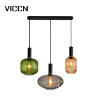 2019 hot sale modern fancy iron ceiling plate glass shade customizable pendant light