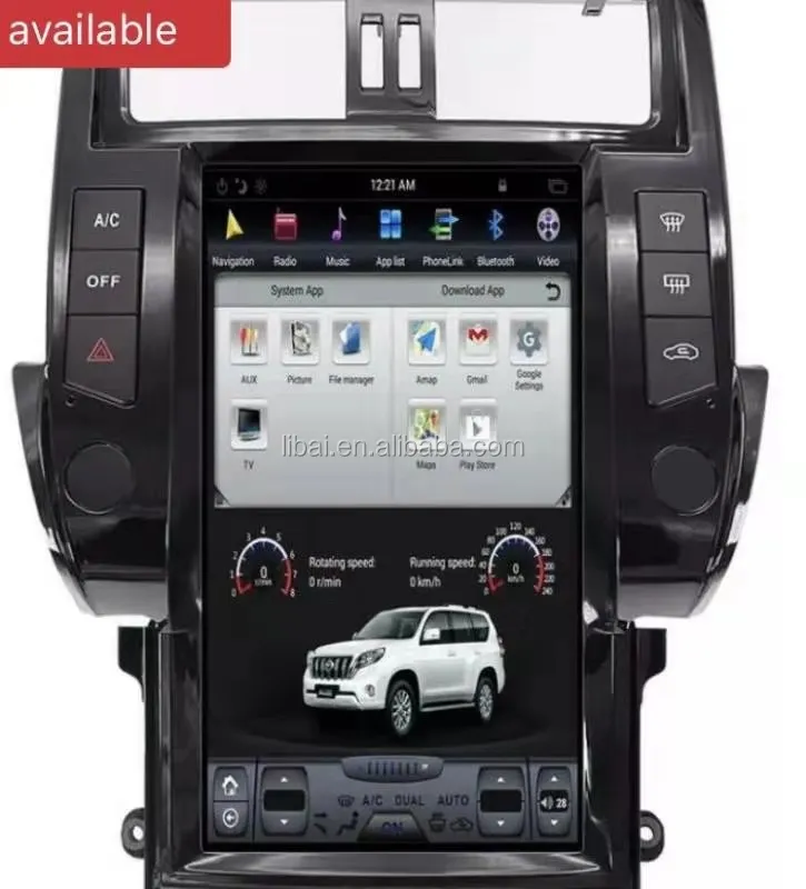 MAICTOP car accessories spare auto parts inside DVD radio tesla style for land cruiser prado 2010-2013 FJ120 150 good quality
