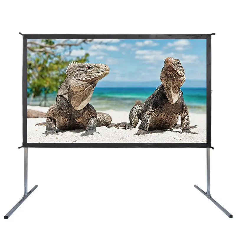Mejor venta al aire libre marco plegable rápido pantalla plegable fácil de caja de transporte para proyector pantalla de proyección