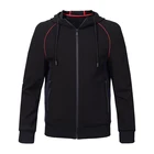 High end sports sweat hoodies men's sweatshirt oem , custom premium black hoody jacket zip sweatshirt