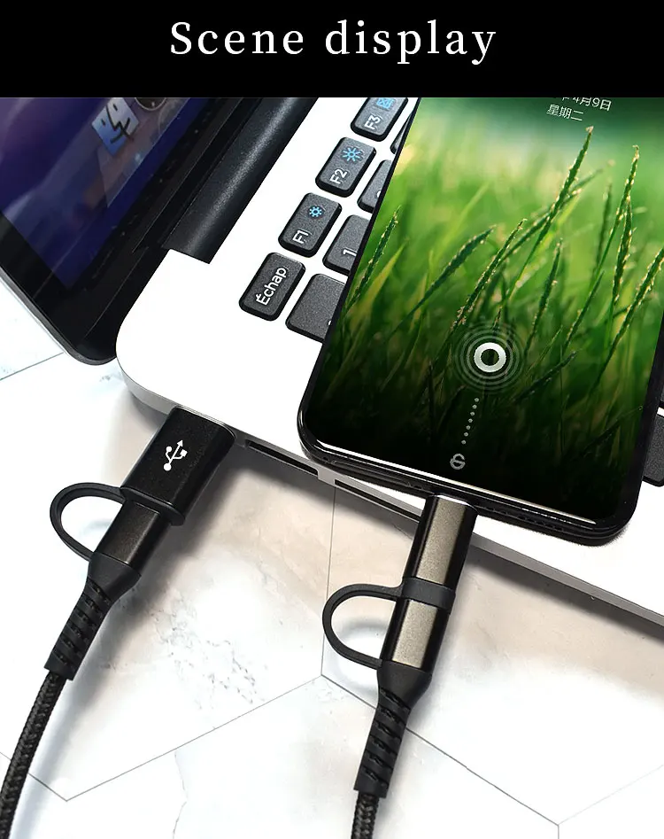 Focuses 3.5A Fast Charging 4 in 1 Universal Cable for iPhone Micro USB-C C Type USB Cable - ANKUX.COM