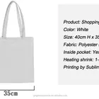 12OZ polyester white canvas shopping bag dye sublimation tote bag blanks
