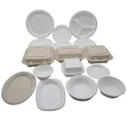 bagasse tableware clamshell lunch box 3 compartment biodegradable food container