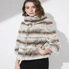 Stylish and luxurious rex chinchilla fur coat for Women