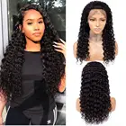 Cuticle Aligned Remy Hair Lace Frontal Pre-Plucked Brazilian Virgin Human Hair Deep Wave 13x6 Lace Front Closure Wig