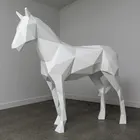 Quiet stainless steel white horse sculpture