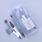 Compasses Pencil Drawing Circle School Office Geometry Compass Set with Ruler