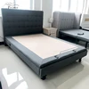 twin full queen king upholstered plain metal bed frame no headboard