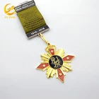 Gold Metal Souvenir Event Achievement Success Winner Glory Honor Lapel Pin Brooch Badge