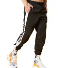 mens cheap black letter windbreaker 100% polyester sweat loose jogger tactical cargo streetwear pants