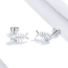Exquisite jewelry 925 silver fish bone earrings for girls
