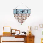 Plaque Wood Wall Plaque Family Birthday Reminder Hanging DIY Wooden Calendar Plaque Round Slice Home Wall Decoration