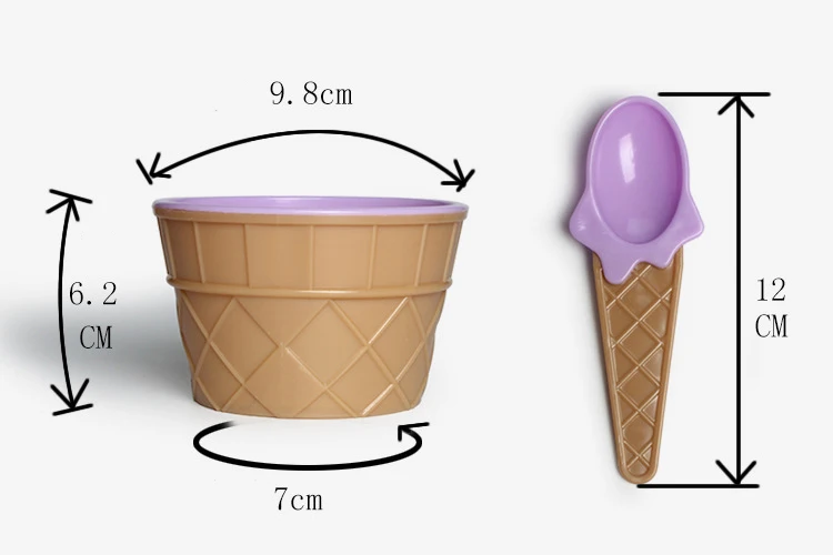 Lovely Kids Ice Cream Bowls Ice Cream Cup Couples Bowl Dessert Ice Cream Bowl With A Spoon Children Tableware Bowl