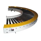 Powered chain driven roller conveyor with adjustable feet
