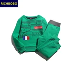 Clothing manufacturer custom boy clothing set print kids fall clothing boys
