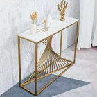Gold ti furniture manufacturer console table with marble top