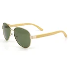 Hot Sales Trendy Vintage Wooden Grain Frame Black Bamboo Sunglasses