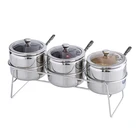 Stainless steel spice rack set seasoning rack with spoons
