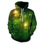 Hooded Hoodies Unisex Realistic 3D Print Galaxy Pullover Hooded Sweatshirt Hoodies With Big Pockets