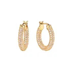 Cz Earrings Earrings Cz Hoop Earrings 925 Sterling Silver Gold Plated Zircon Cz Paved Women Huggie Hoop Earrings