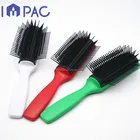 Professional 9 row custom logo hair brush for curly hair with handle
