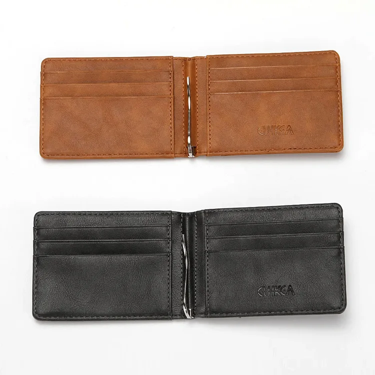 Slim Card Holder Credit Card Bifold Genuine Wallet Leather For Men)