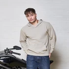 Hoodie Cotton Terry Fabric Pullover Garment Dye Stone Wash Men Hoodie