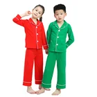 Whole sale red elastic pajamas button baby boutique children outfits baby girl clothes set