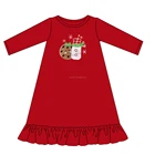 Most Popular Cute Girl Clothes Long Sleeve Dress Winter Christmas Nightgown