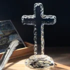 Crystal Religious Crafts Decoration Crystal Glass Cross Figurine