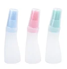 High Heat Resistant Brush Silicone BBQ Tools Bottle Oil Brush with Lid